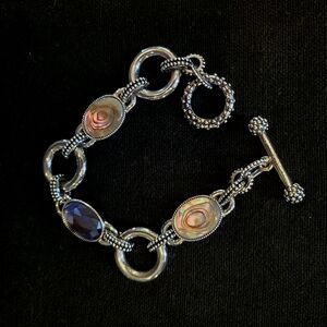 Lia Sophia Epiphany Abalone and Purple Cut Crystal Bracelet